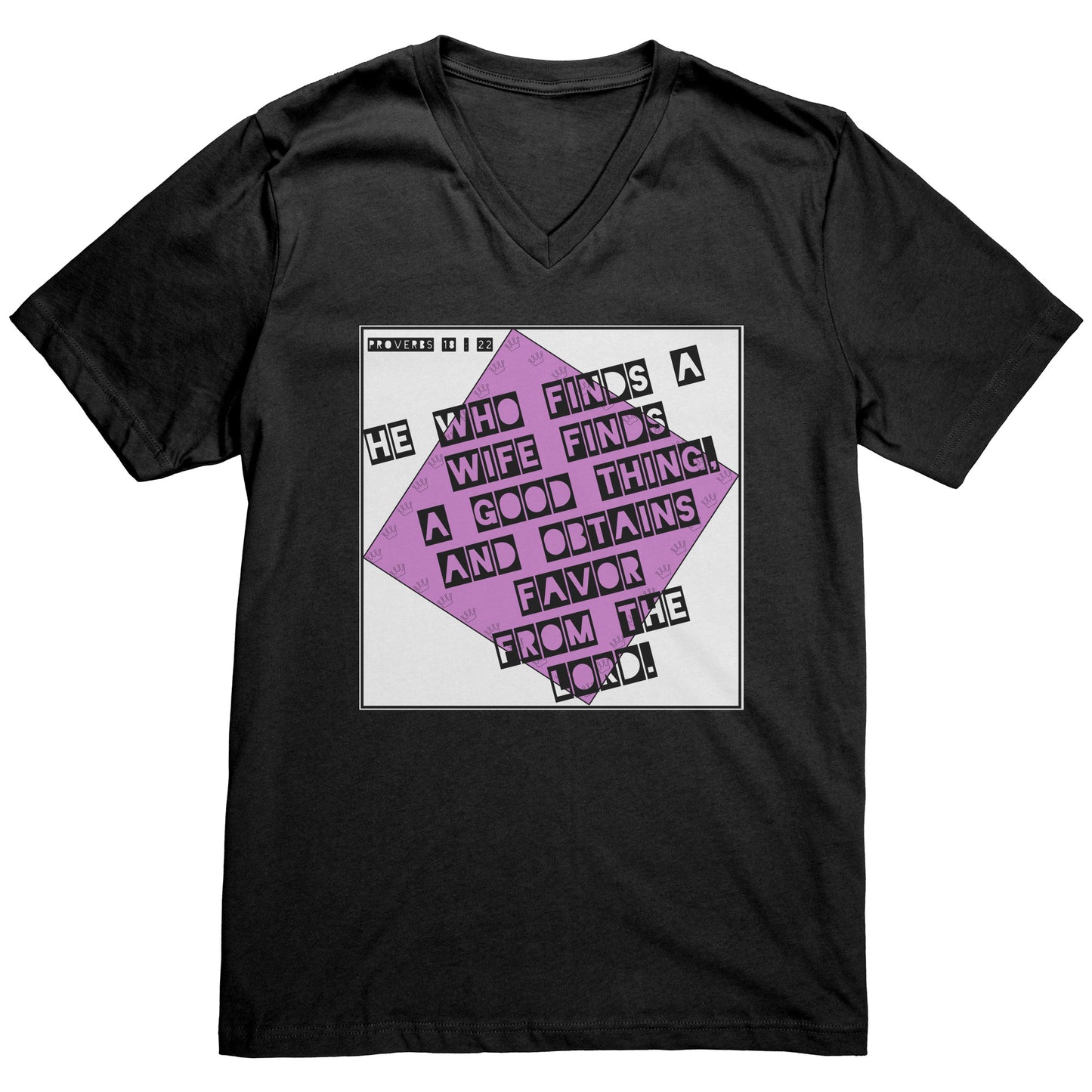 Dada's Retro Proverbs 18:22 V-neck Tee