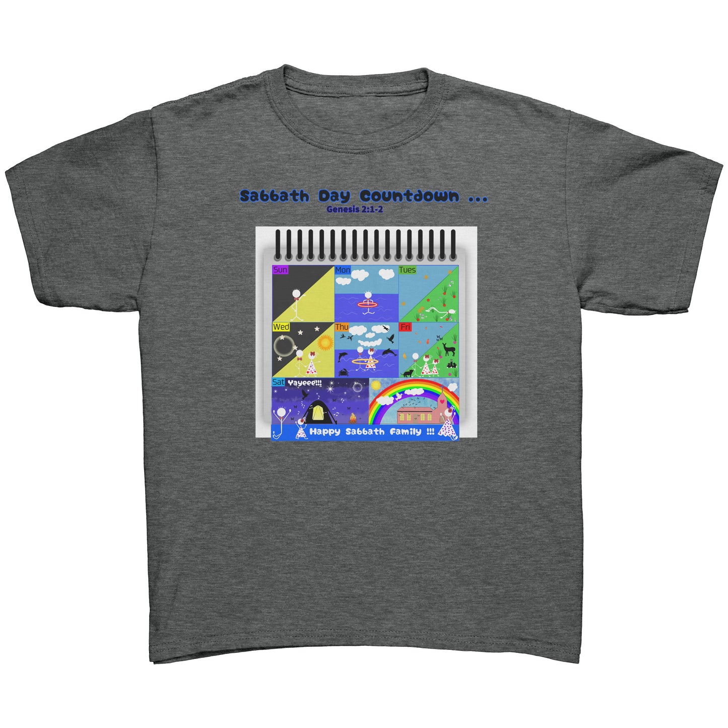 English || Youth Girl's Sabbath Countdown Matching Family Shirt