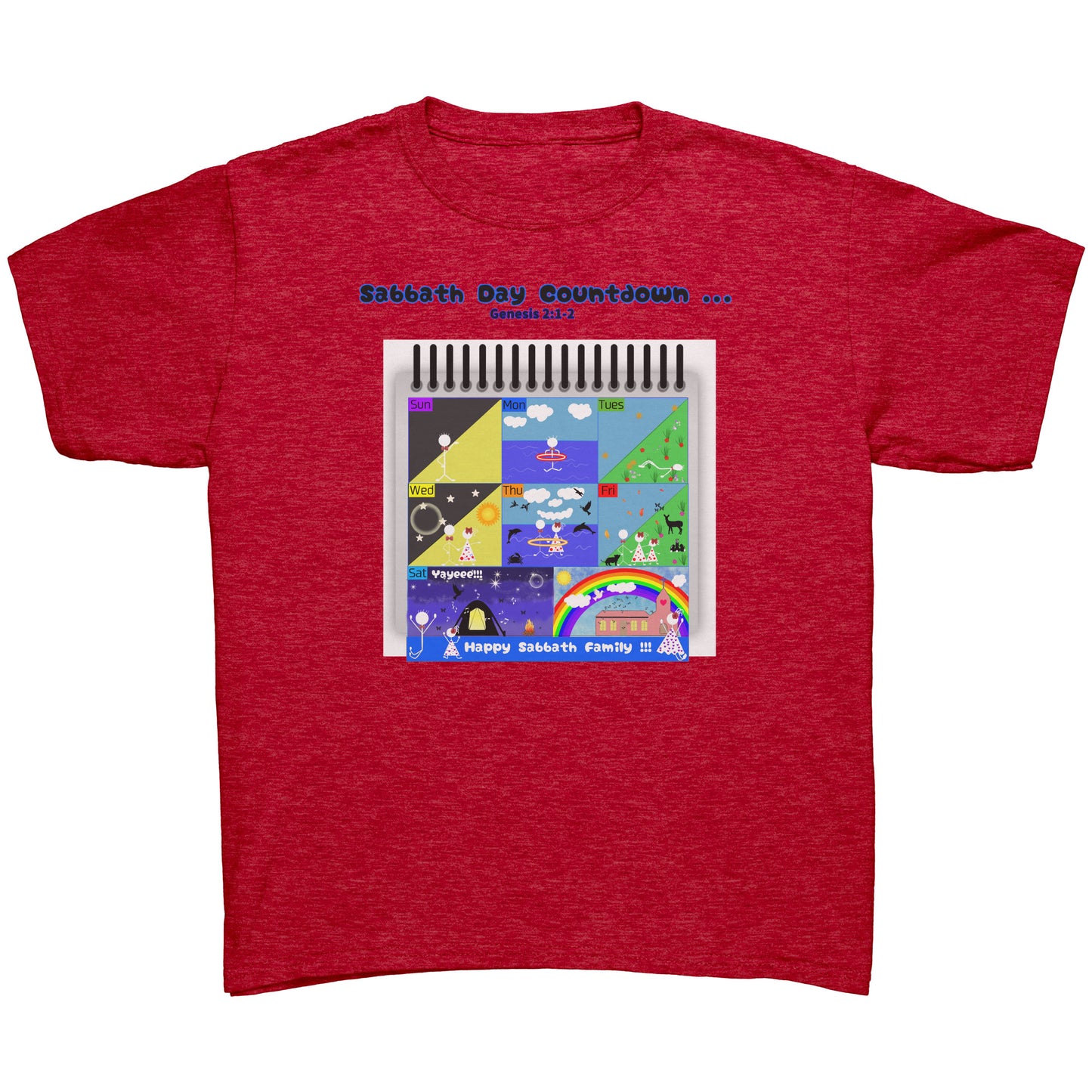 English || Youth Girl's Sabbath Countdown Matching Family Shirt