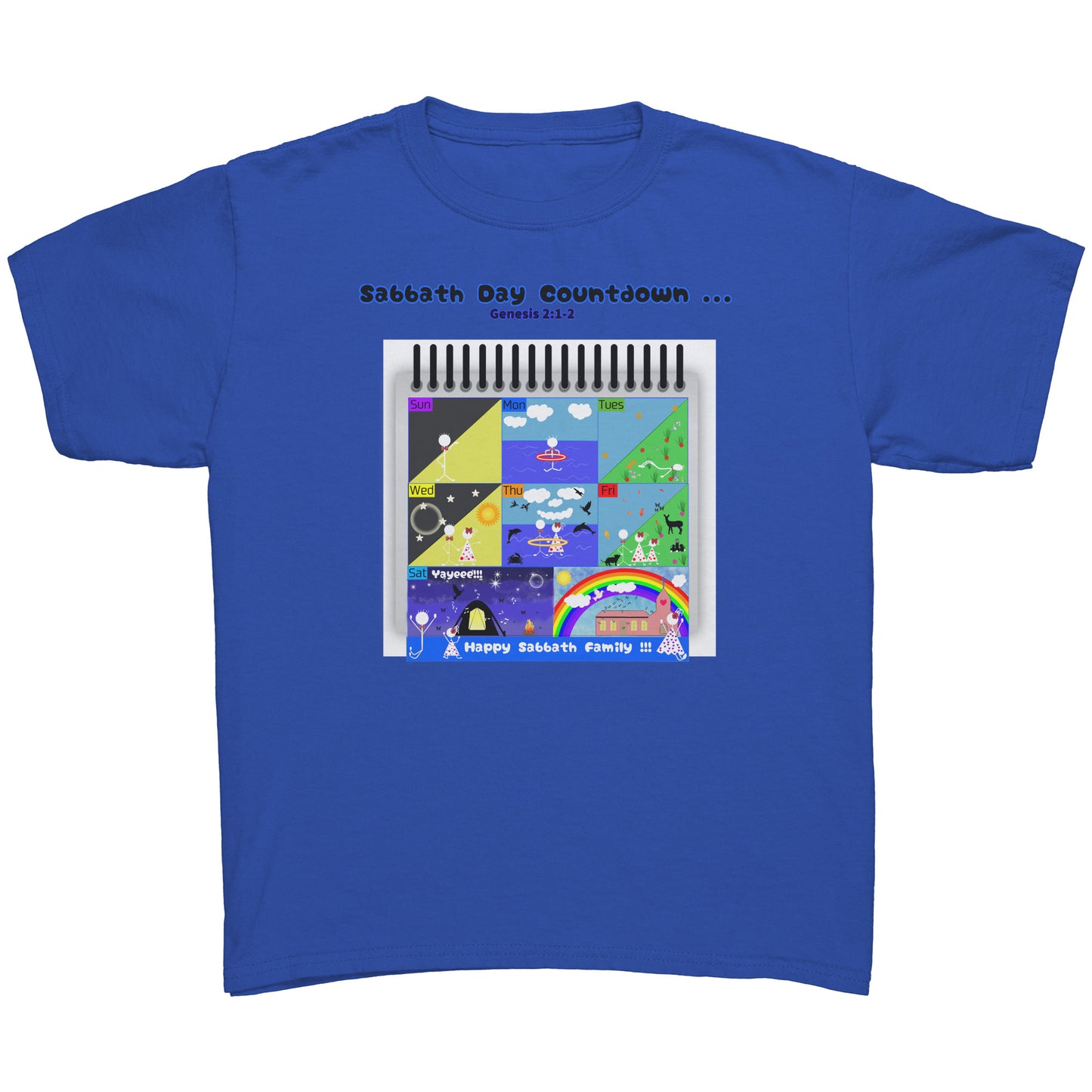 English || Youth Girl's Sabbath Countdown Matching Family Shirt